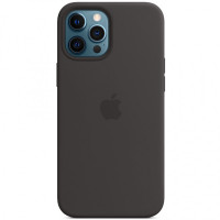 Чехол Silicone case (AAA) full with Magsafe and Animation для Apple iPhone 12 Pro / 12 (6.1) - Черный / Black