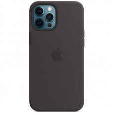 Чехол Silicone case (AAA) full with Magsafe and Animation для Apple iPhone 12 Pro / 12 (6.1) - Черный / Black