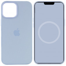 Чохол Silicone case (AAA) full with Magsafe and Animation для Apple iPhone 12 Pro / 12 (6.1) - Блакитний / Cloud Blue