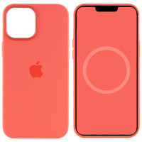 Чехол Silicone case (AAA) full with Magsafe and Animation для Apple iPhone 12 Pro / 12 (6.1) - Оранжевый / Pink citrus