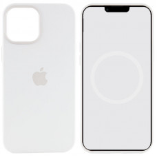 Чехол Silicone case (AAA) full with Magsafe and Animation для Apple iPhone 12 Pro Max (6.7) - Белый / White