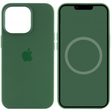 Чохол Silicone case (AAA) full with Magsafe and Animation для Apple iPhone 13 Pro Max (6.7) - Зелений / Clover