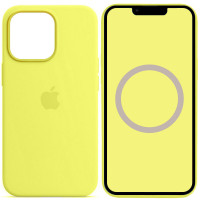 Чохол Silicone case (AAA) full with Magsafe and Animation для Apple iPhone 13 Pro Max (6.7) - Жовтий / Lemon Zest