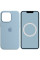 Чехол Silicone case (AAA) full with Magsafe and Animation для Apple iPhone 13 Pro Max (6.7) - Голубой / Blue Fog - фото