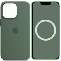 Чохол Silicone case (AAA) full with Magsafe and Animation для Apple iPhone 13 Pro Max (6.7) - Зелений / Eucalyptus