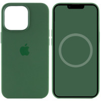 Чохол Silicone case (AAA) full with Magsafe and Animation для Apple iPhone 13 Pro (6.1) - Зелений / Clover