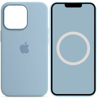 Чохол Silicone case (AAA) full with Magsafe and Animation для Apple iPhone 13 Pro (6.1) - Блакитний / Blue Fog