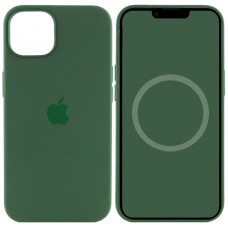 Чехол Silicone case (AAA) full with Magsafe and Animation для Apple iPhone 13 (6.1) - Зеленый / Clover