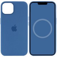 Чохол Silicone case (AAA) full with Magsafe and Animation для Apple iPhone 13 (6.1) - Синій / Blue Jay