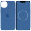 Чехол Silicone case (AAA) full with Magsafe and Animation для Apple iPhone 13 (6.1) - Синий / Blue Jay