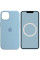 Чехол Silicone case (AAA) full with Magsafe and Animation для Apple iPhone 13 (6.1) - Голубой / Blue Fog - фото