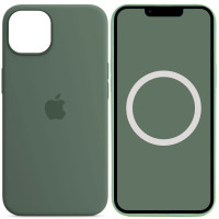 Чохол Silicone case (AAA) full with Magsafe and Animation для Apple iPhone 13 (6.1) - Зелений / Eucalyptus