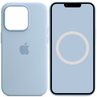 Чехол Silicone case (AAA) full with Magsafe and Animation для Apple iPhone 14 Pro (6.1) - Голубой / Sky