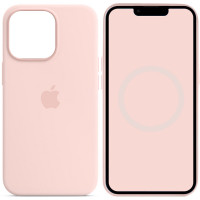 Чохол Silicone case (AAA) full with Magsafe and Animation для Apple iPhone 14 Pro (6.1) - Рожевий / Chalk Pink