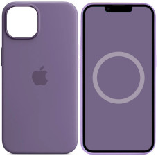 Чехол Silicone case (AAA) full with Magsafe and Animation для Apple iPhone 14 (6.1) - Фиолетовый / Iris