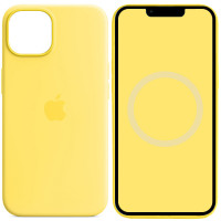 Чехол Silicone case (AAA) full with Magsafe and Animation для Apple iPhone 14 (6.1) - Желтый / Canary Yellow