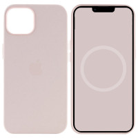 Чохол Silicone case (AAA) full with Magsafe and Animation для Apple iPhone 15 (6.1) - Рожевий / Light pink