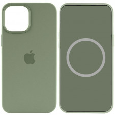 Чехол Silicone case (AAA) full with Magsafe and Animation для Apple iPhone 15 Pro (6.1) - Зеленый / Cypress