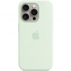 Чохол Silicone case (AAA) full with Magsafe and Animation для Apple iPhone 15 Pro (6.1) - М'ятний / Soft Mint