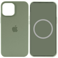 Чехол Silicone case (AAA) full with Magsafe and Animation для Apple iPhone 15 Pro Max (6.7) - Зеленый / Cypress