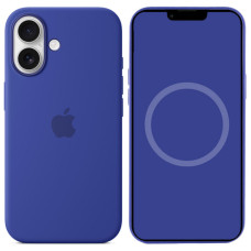 Чехол Silicone case (AAA) full with Magsafe and Animation для Apple iPhone 16 (6.1) - Ultramarine