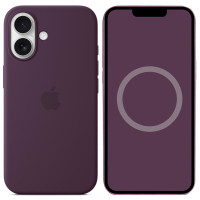 Чехол Silicone case (AAA) full with Magsafe and Animation для Apple iPhone 16 (6.1) - Plum