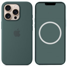 Чохол Silicone case (AAA) full with Magsafe and Animation для Apple iPhone 16 Pro (6.3) - Lake Green