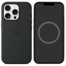 Чехол Silicone case (AAA) full with Magsafe and Animation для Apple iPhone 16 Pro Max (6.9) - Black