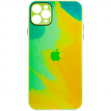 Чехол TPU+Glass Impasto abstract для Apple iPhone 11 Pro Max (6.5) - Yellow green