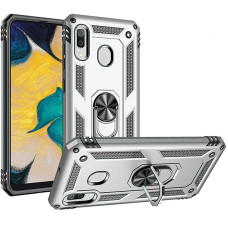 Ударостійкий чохол Serge Ring for Magnet для Samsung Galaxy A20 / A30 - Срібний