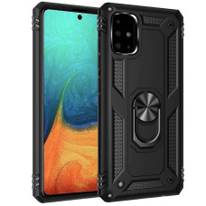 Ударопрочный чехол Serge Ring for Magnet для Samsung Galaxy A71 - Черный