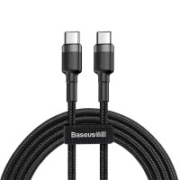Дата кабель Baseus Cafule Type-C to Type-C PD2.0 60W (2m) (CATKLF-H) Чорний / Сірий