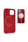 Кожаный чехол Leather Case (AAA) with MagSafe and Animation для Apple iPhone 12 Pro / 12 (6.1) - Red - фото