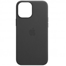 Кожаный чехол Leather Case (AAA) with MagSafe and Animation для Apple iPhone 12 Pro Max (6.7) - Black