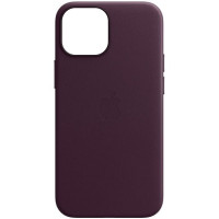 Кожаный чехол Leather Case (AAA) with MagSafe and Animation для Apple iPhone 13 Pro Max (6.7) - Dark Cherry