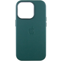 Шкіряний чохол Leather Case (AAA) with MagSafe and Animation для Apple iPhone 14 Pro (6.1) - Forest Green