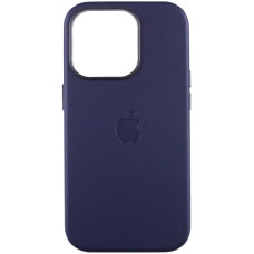 Шкіряний чохол Leather Case (AAA) with MagSafe and Animation для Apple iPhone 14 Pro (6.1) - Ink