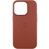 Шкіряний чохол Leather Case (AAA) with MagSafe and Animation для Apple iPhone 14 Pro (6.1) - Umber