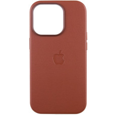Кожаный чехол Leather Case (AAA) with MagSafe and Animation для Apple iPhone 14 Pro (6.1) - Umber