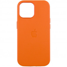 Шкіряний чохол Leather Case (AAA) with MagSafe and Animation для Apple iPhone 14 (6.1) - Orange