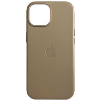 Шкіряний чохол Leather Case (AAA) with MagSafe and Animation для Apple iPhone 15 (6.1) - Light Brown