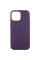 Кожаный чехол Leather Case (AAA) with MagSafe and Animation для Apple iPhone 15 (6.1) - Dark Purple - фото