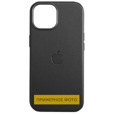 Кожаный чехол Leather Case (AAA) with MagSafe and Animation для Apple iPhone 16 (6.1) - Black