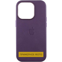 Кожаный чехол Leather Case (AAA) with MagSafe and Animation для Apple iPhone 16 (6.1) - Dark Purple
