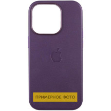Кожаный чехол Leather Case (AAA) with MagSafe and Animation для Apple iPhone 16 (6.1) - Dark Purple