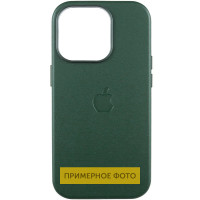 Шкіряний чохол Leather Case (AAA) with MagSafe and Animation для Apple iPhone 16 (6.1) - Green