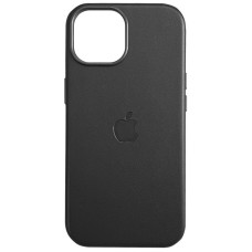 Кожаный чехол Leather Case (AAA) with MagSafe and Animation для Apple iPhone 16 Pro Max (6.9) - Black