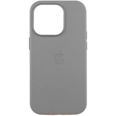 Кожаный чехол Leather Case (AAA) with MagSafe and Animation для Apple iPhone 16 Pro Max (6.9) - Light Gray