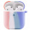 Силіконовий футляр Colorfull для навушників AirPods 1/2 - Рожевий / Бузковий