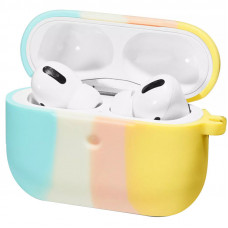 Силіконовий футляр Colorfull для навушників AirPods 3 - Блакитний / Жовтий